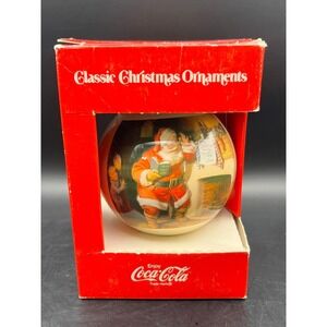 Coca Cola Classic Christmas Ornament Santa Claus With‎ Box Collectible Decor